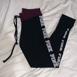 VS Pink Logo Yoga Leggings